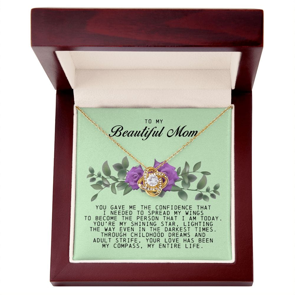 To My Beautiful Mom Love Knot Necklace