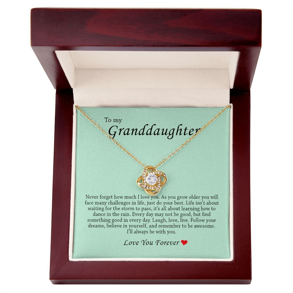 To My Granddaughter, Love Knot Necklace