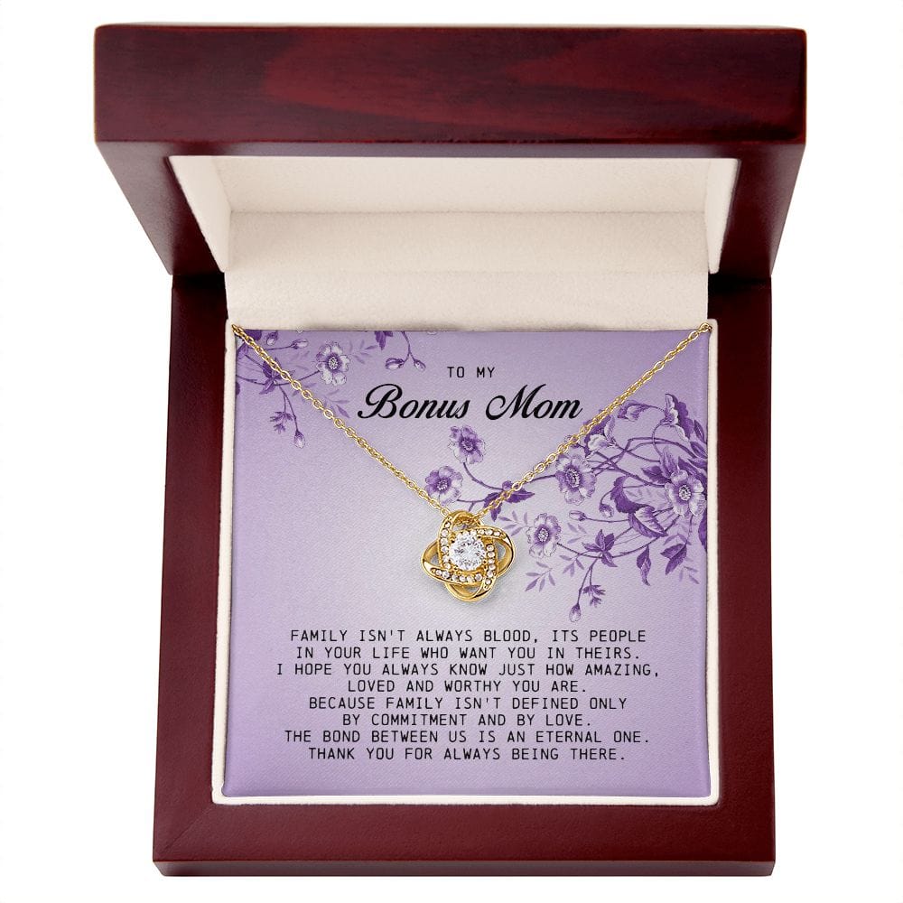 To My Bonus Mom, Love Knot Necklace