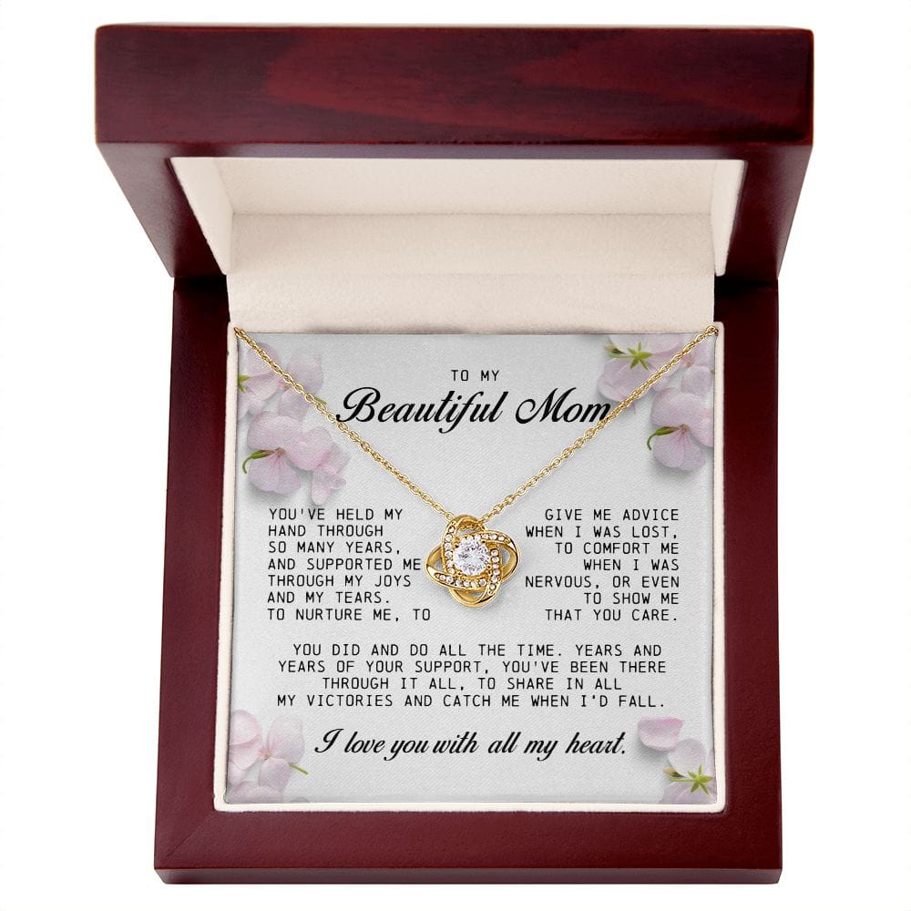To my Beautiful Mom, Mother's Day Gift, Love Knot Necklace