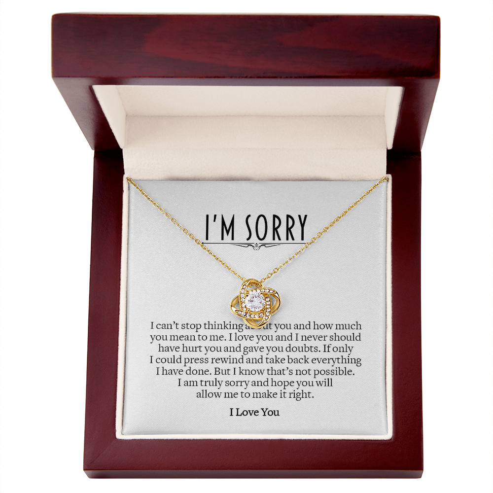 Sorry Gift for Her, Love Knot Necklace