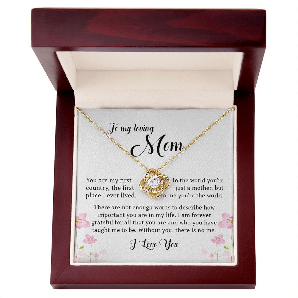 To My Loving Mom, Love Knot Necklace