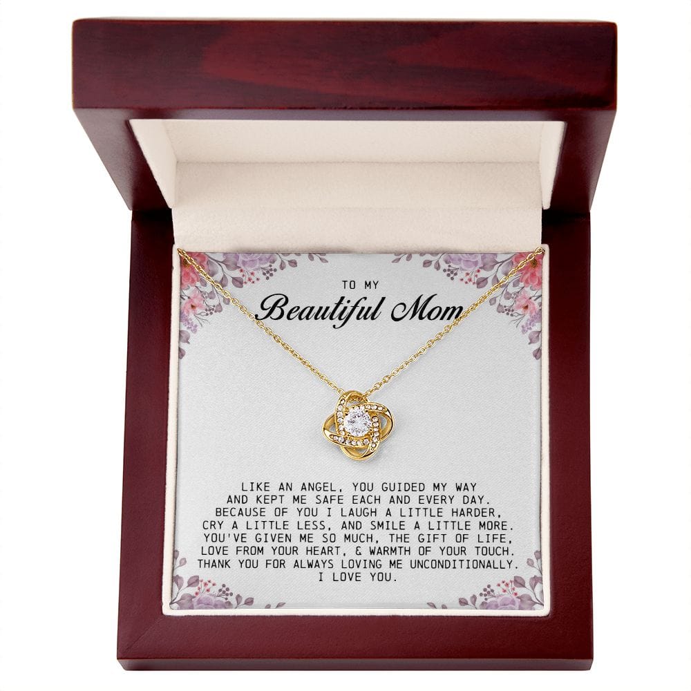 To My Beautiful Mom Love Knot Necklace