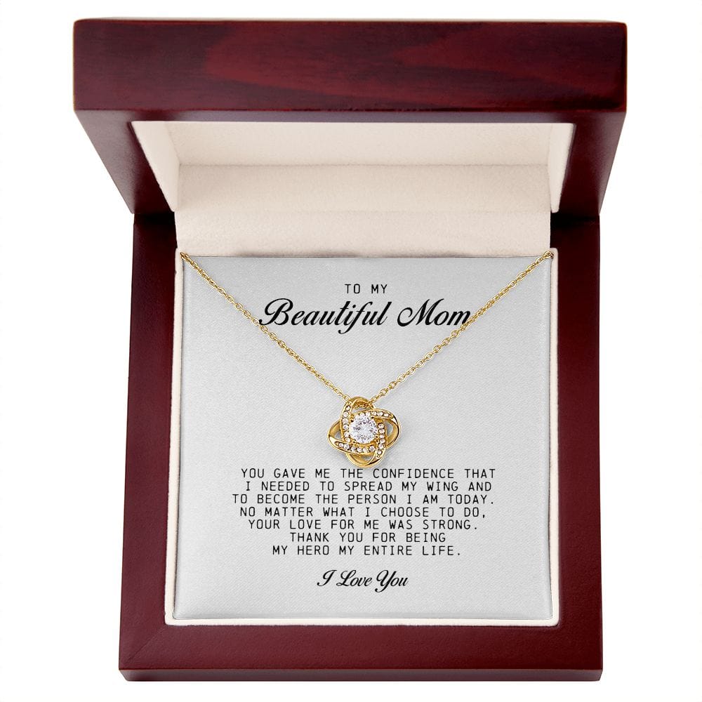 To my Beautiful Mom, Mother's Day Gift, Love Knot Necklace
