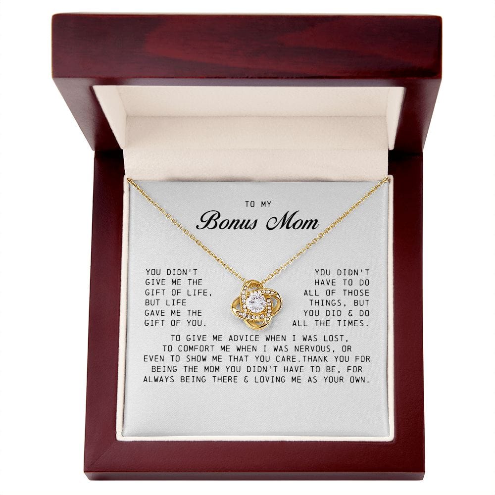 To My Bonus Mom, Love Knot Necklace