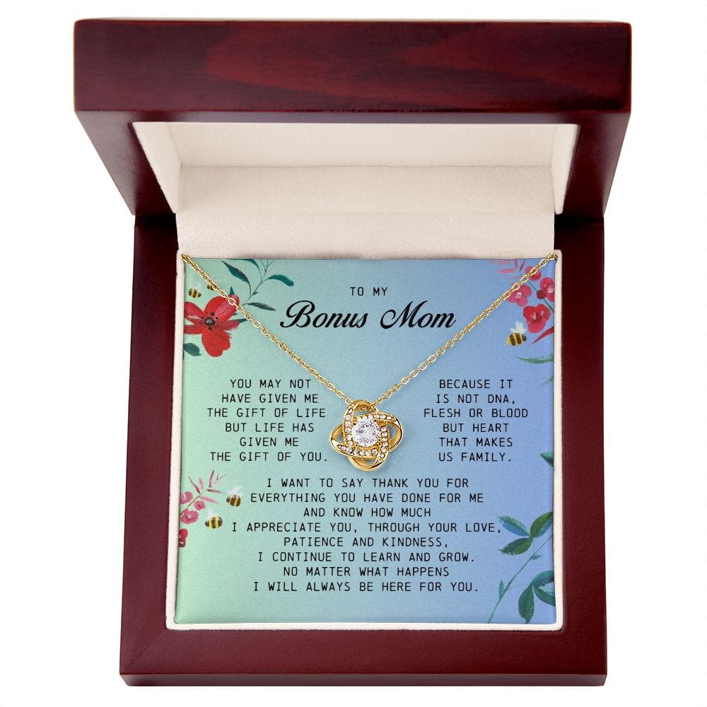 To My Bonus Mom, Love Knot Necklace