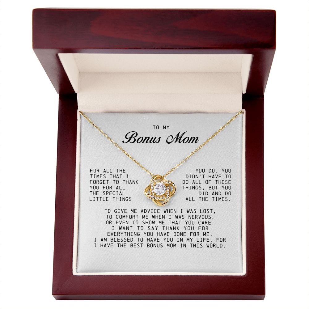 To My Bonus Mom, Love Knot Necklace