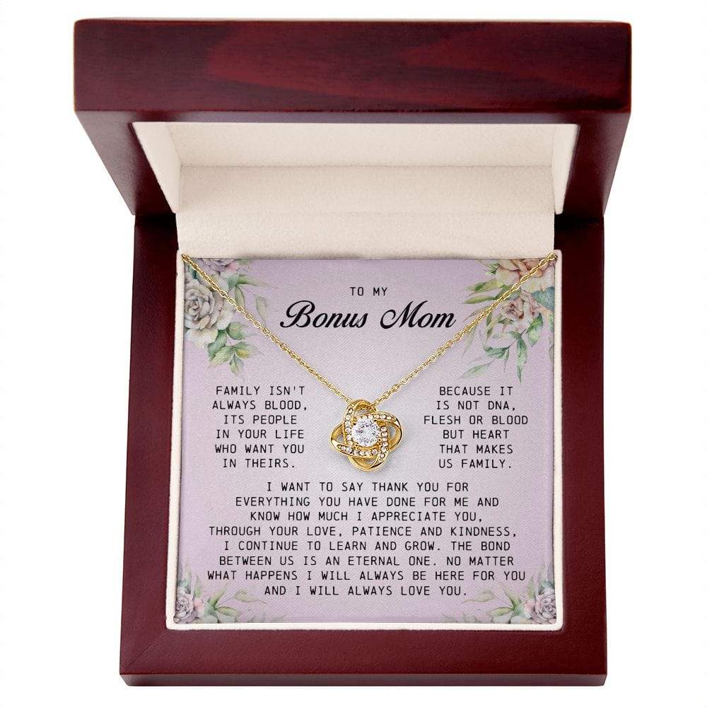 To My Bonus Mom, Love Knot Necklace