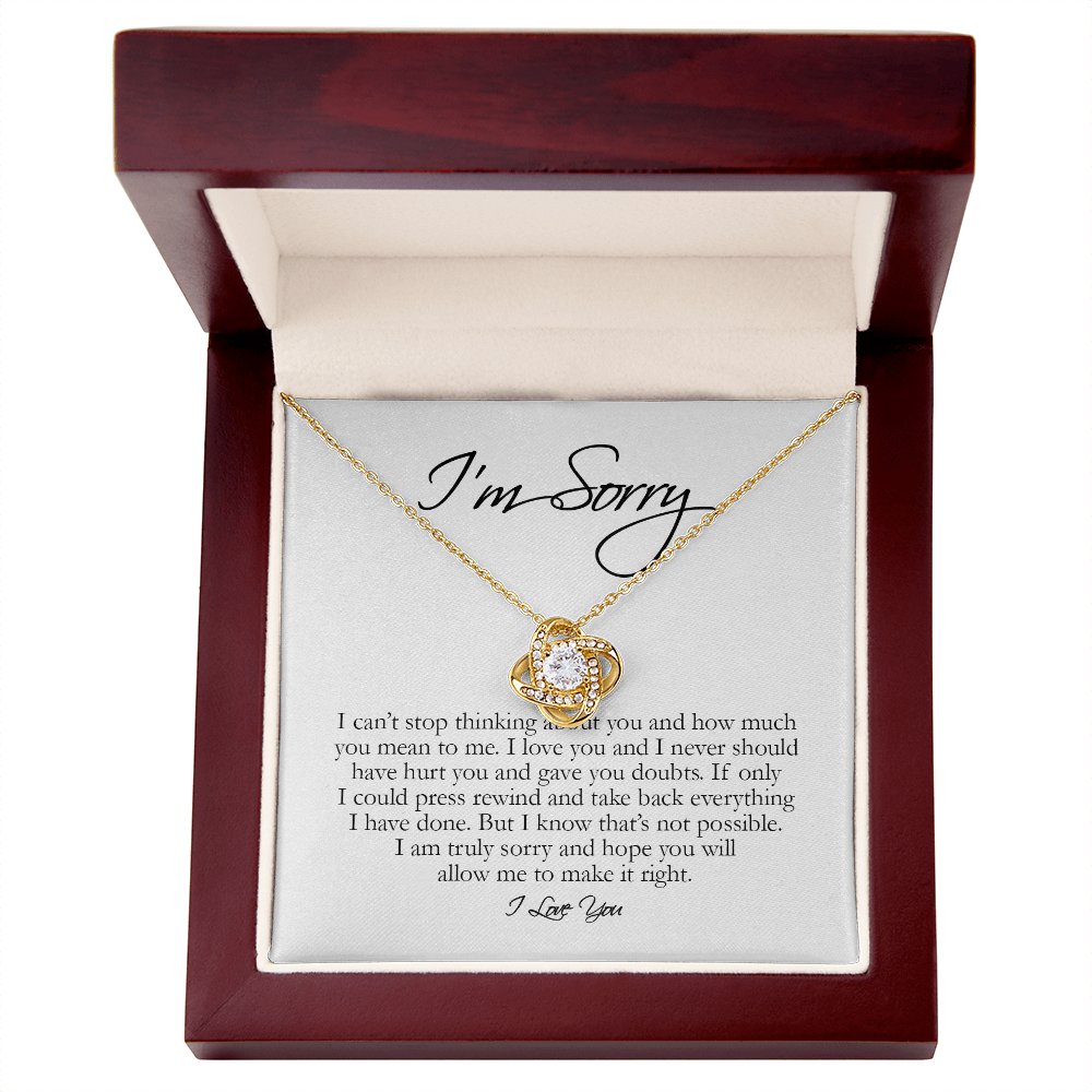 I'm Sorry Gift, Love Knot Necklace