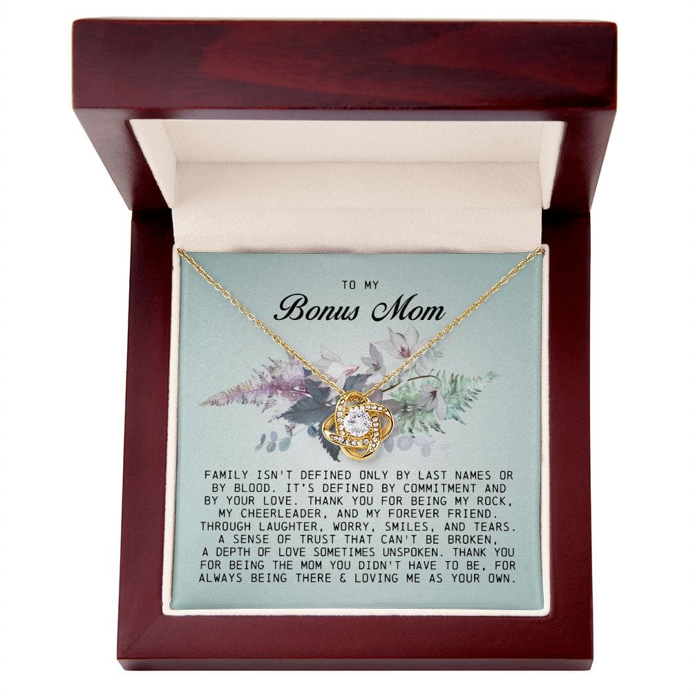 To My Bonus Mom, Love Knot Necklace