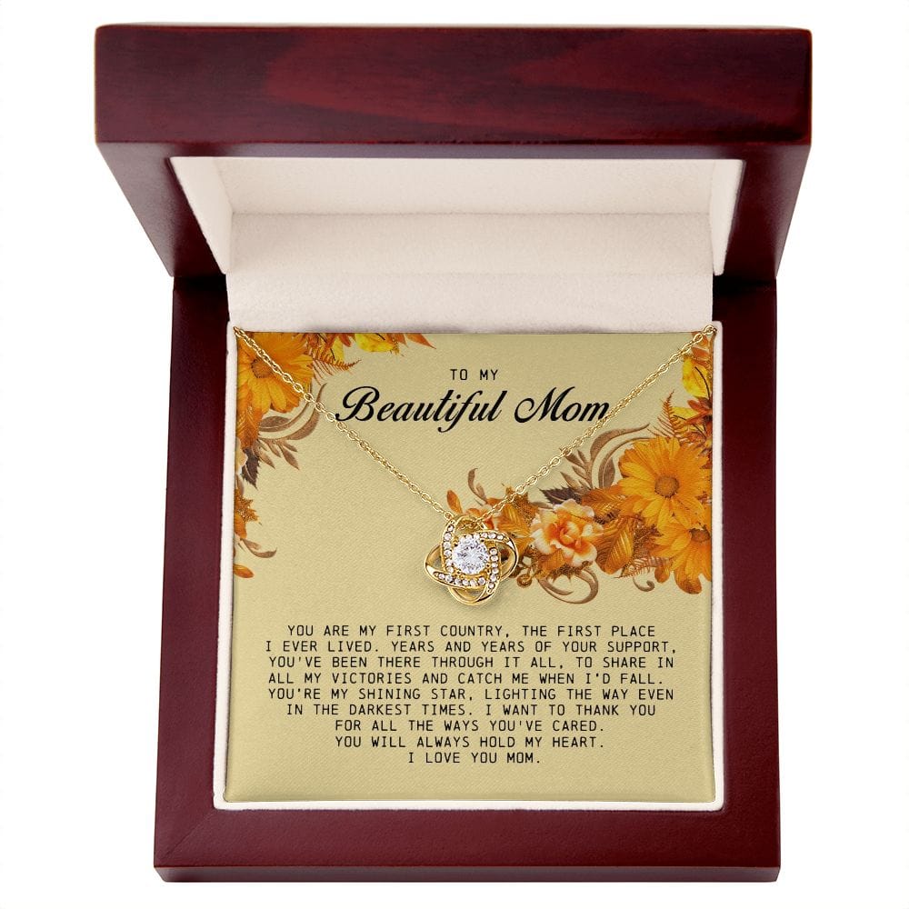 To my Beautiful Mom, Mother's Day Gift, Love Knot Necklace