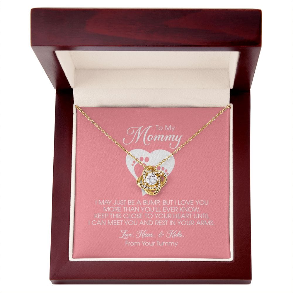 To my Mommy, Mother's Day Gift, Pregnancy Gift for Soon to Be Mom, Baby Shower Gift, Love Knot Necklace