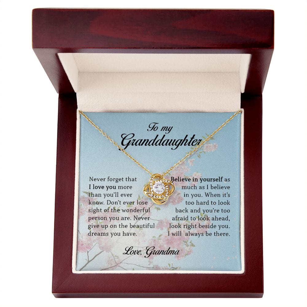 To My Granddaughter, Love Knot Necklace