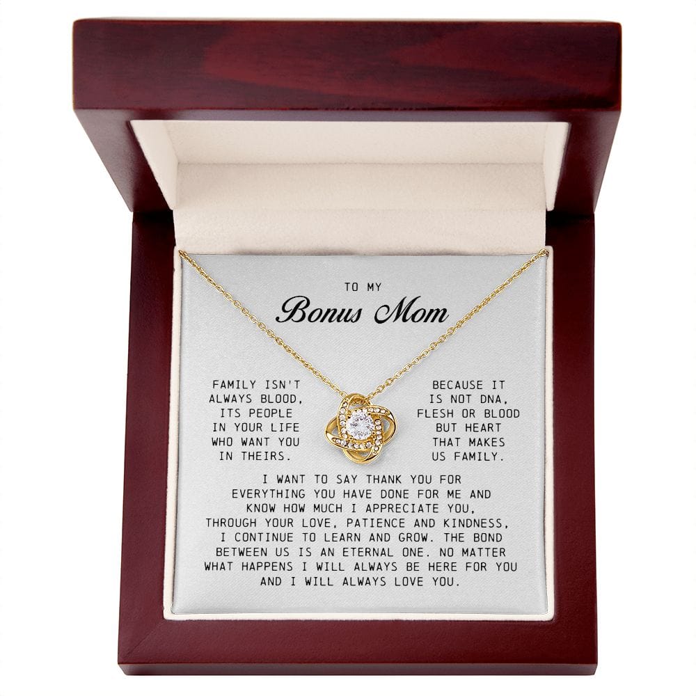 To My Bonus Mom, Love Knot Necklace