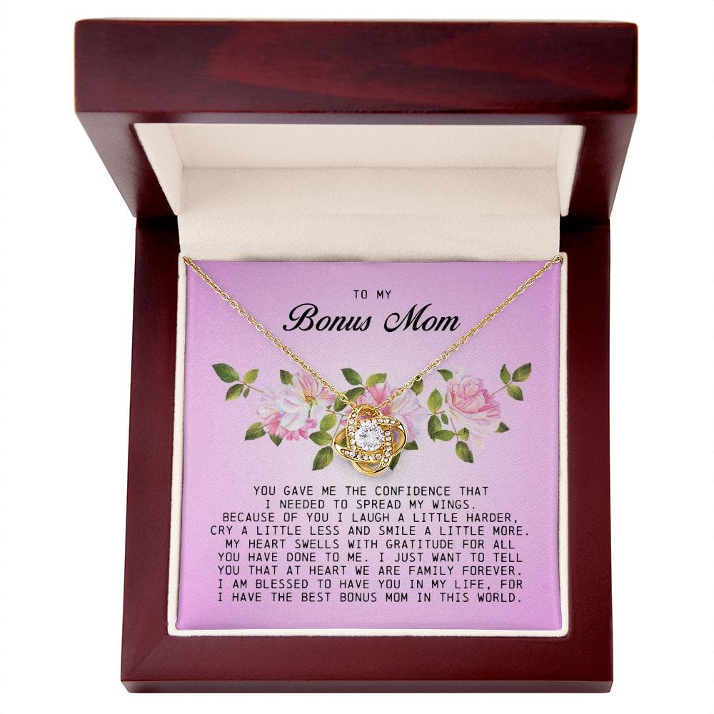 To My Bonus Mom, Love Knot Necklace