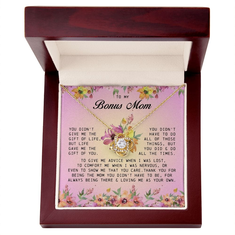 To My Bonus Mom, Love Knot Necklace
