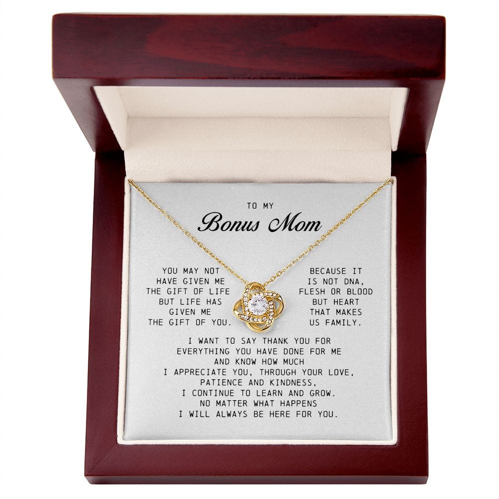 To My Bonus Mom, Love Knot Necklace