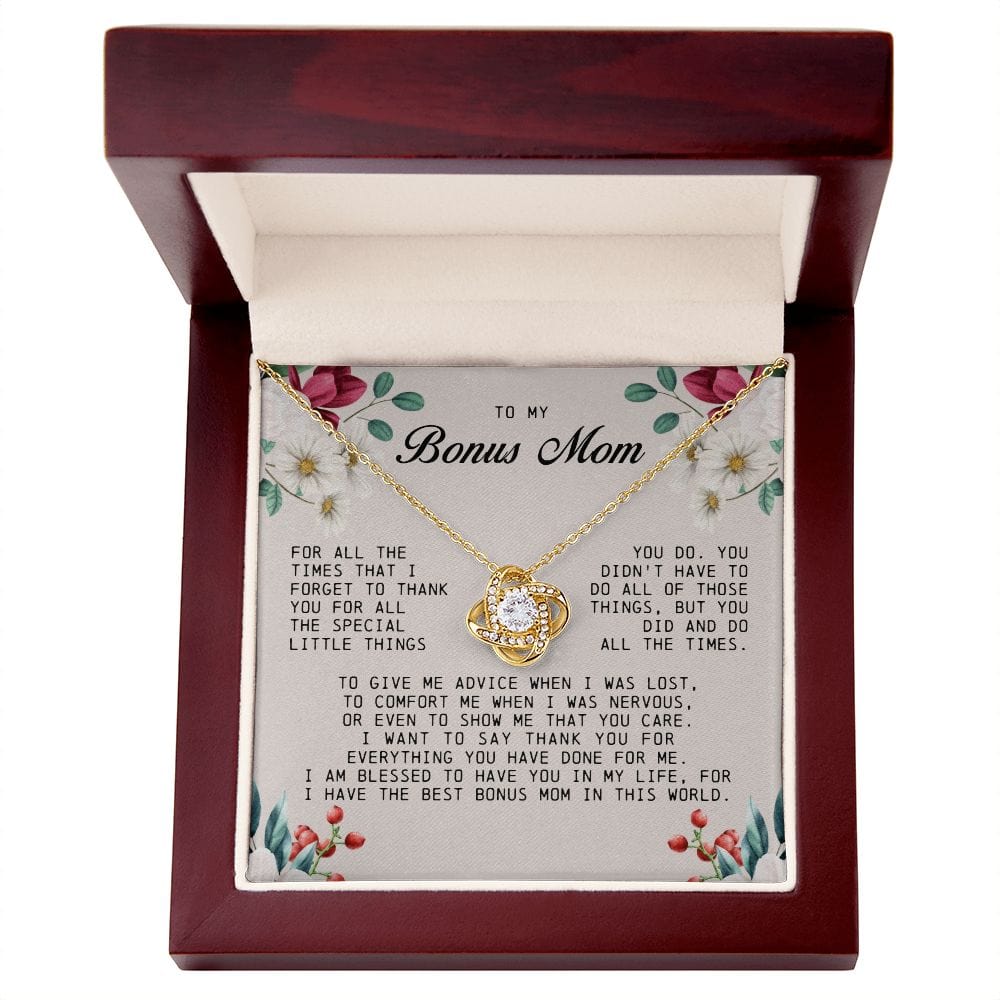 To My Bonus Mom, Love Knot Necklace