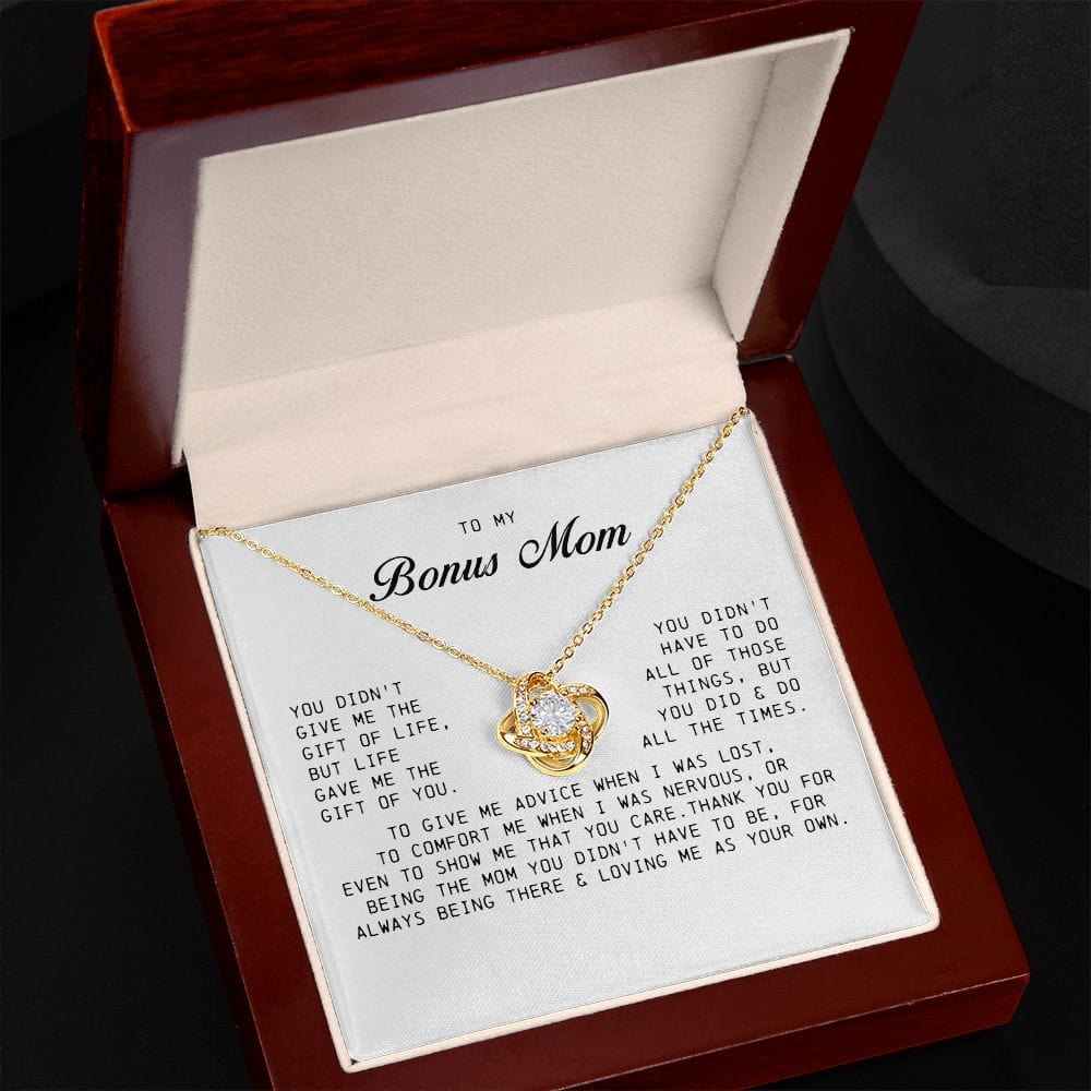 To My Bonus Mom, Love Knot Necklace