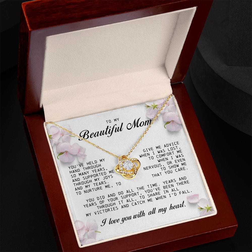 To my Beautiful Mom, Mother's Day Gift, Love Knot Necklace