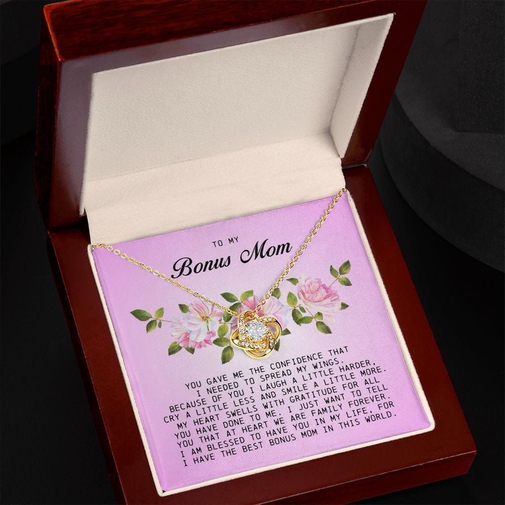 To My Bonus Mom, Love Knot Necklace