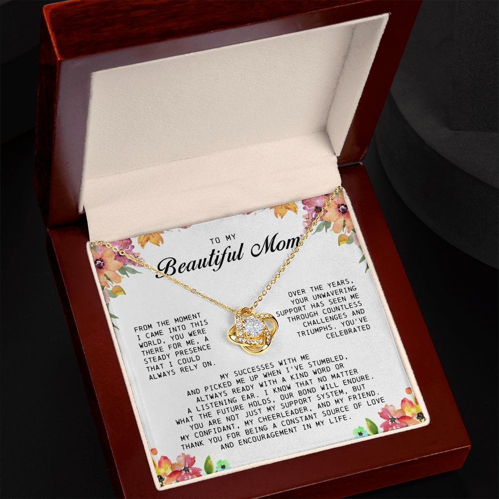 To my Beautiful Mom, Mother's Day Gift, Love Knot Necklace