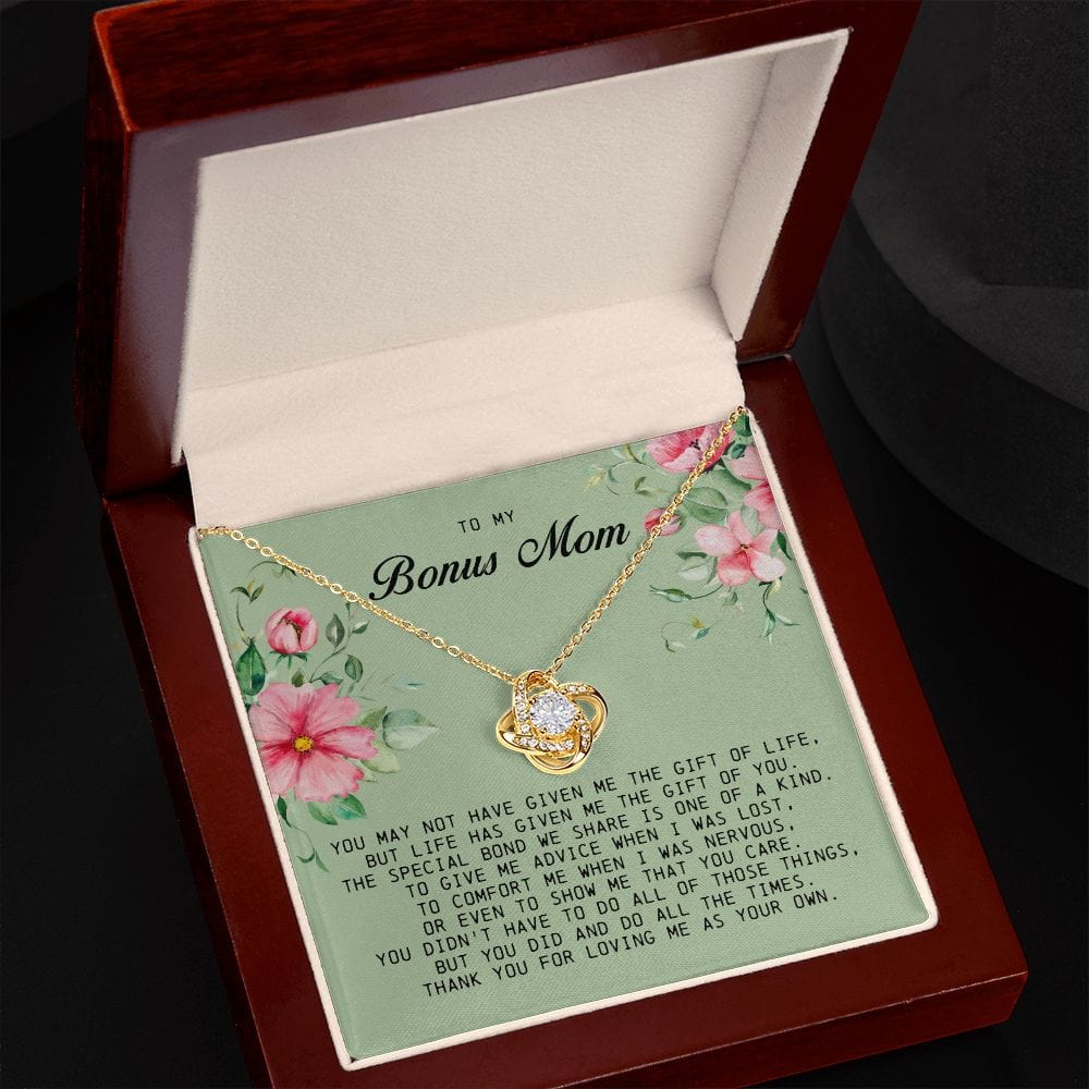 To My Bonus Mom, Love Knot Necklace