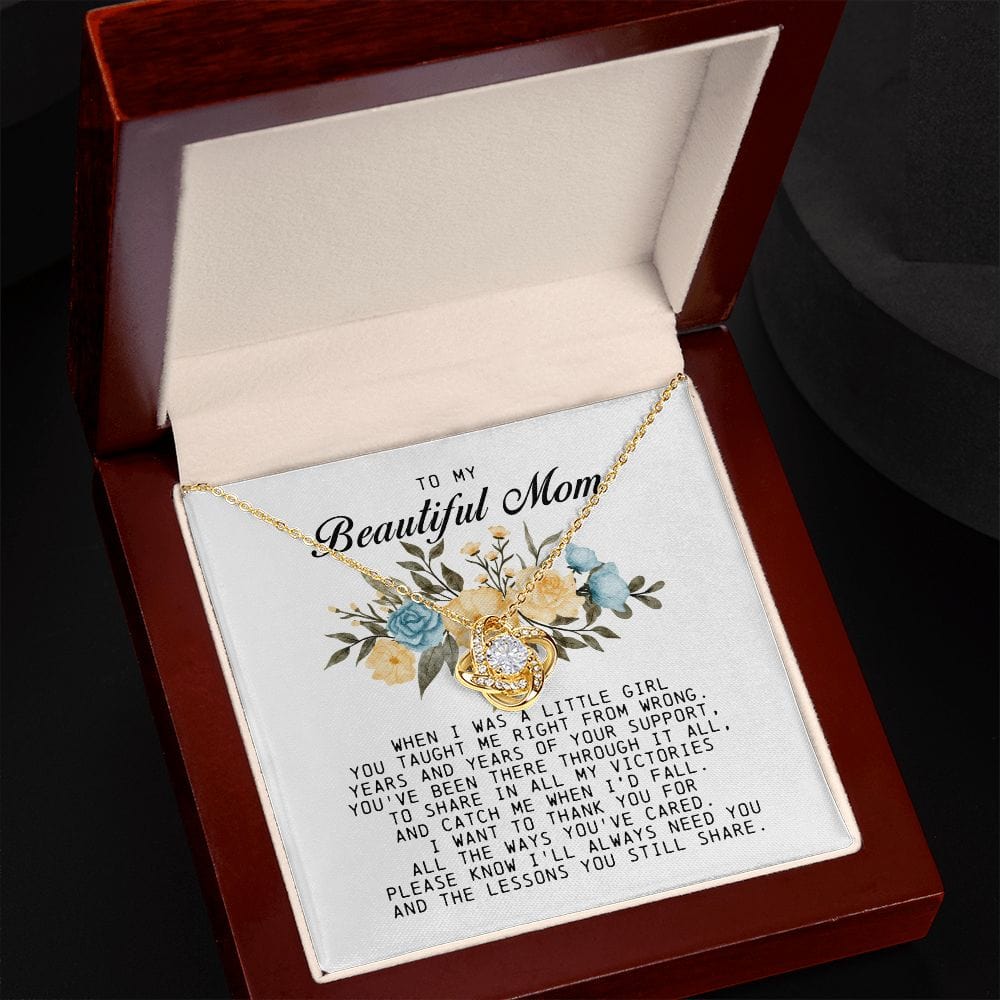 To my Beautiful Mom, Mother's Day Gift, Love Knot Necklace