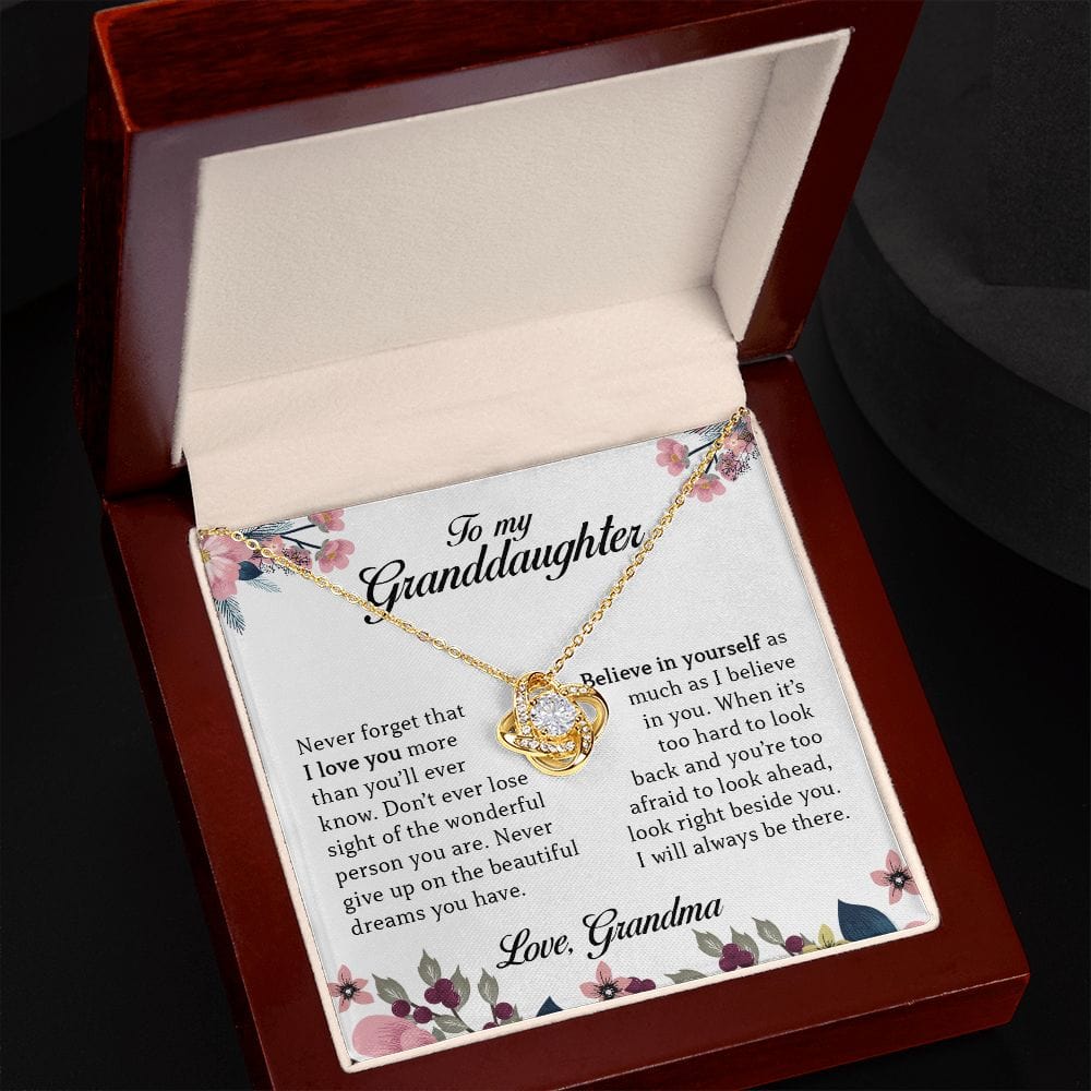 To My Granddaughter, Love Knot Necklace