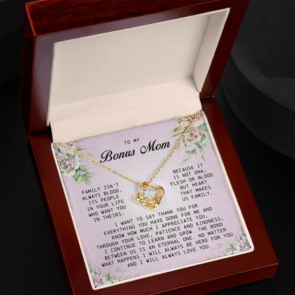 To My Bonus Mom, Love Knot Necklace
