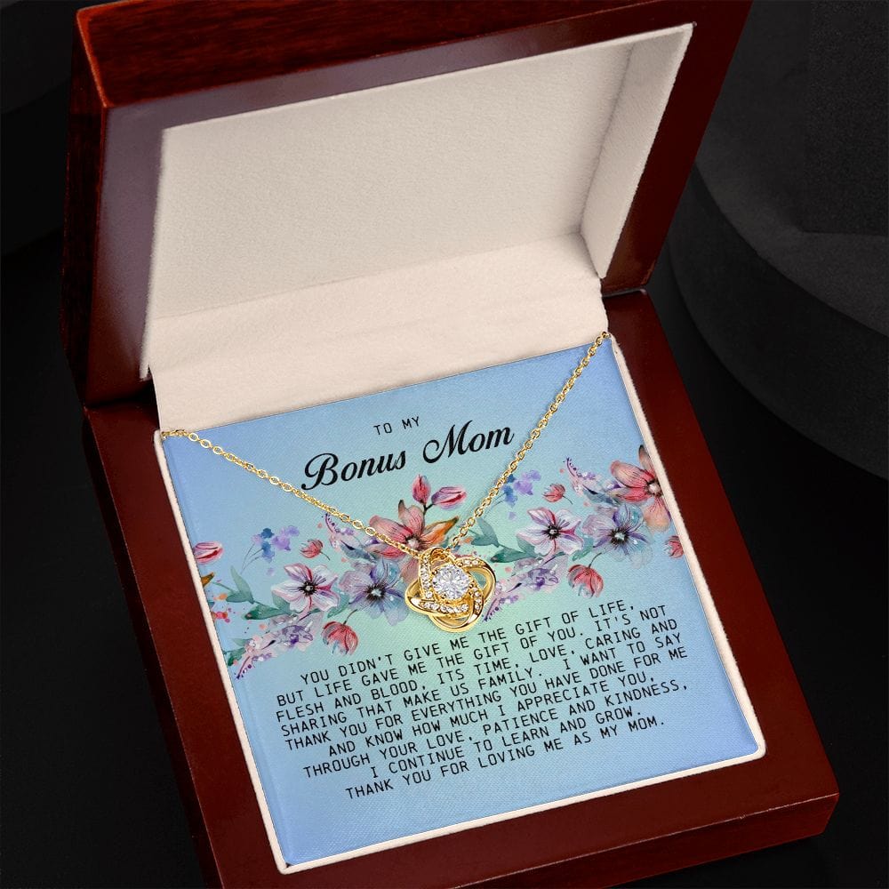 To My Bonus Mom, Love Knot Necklace