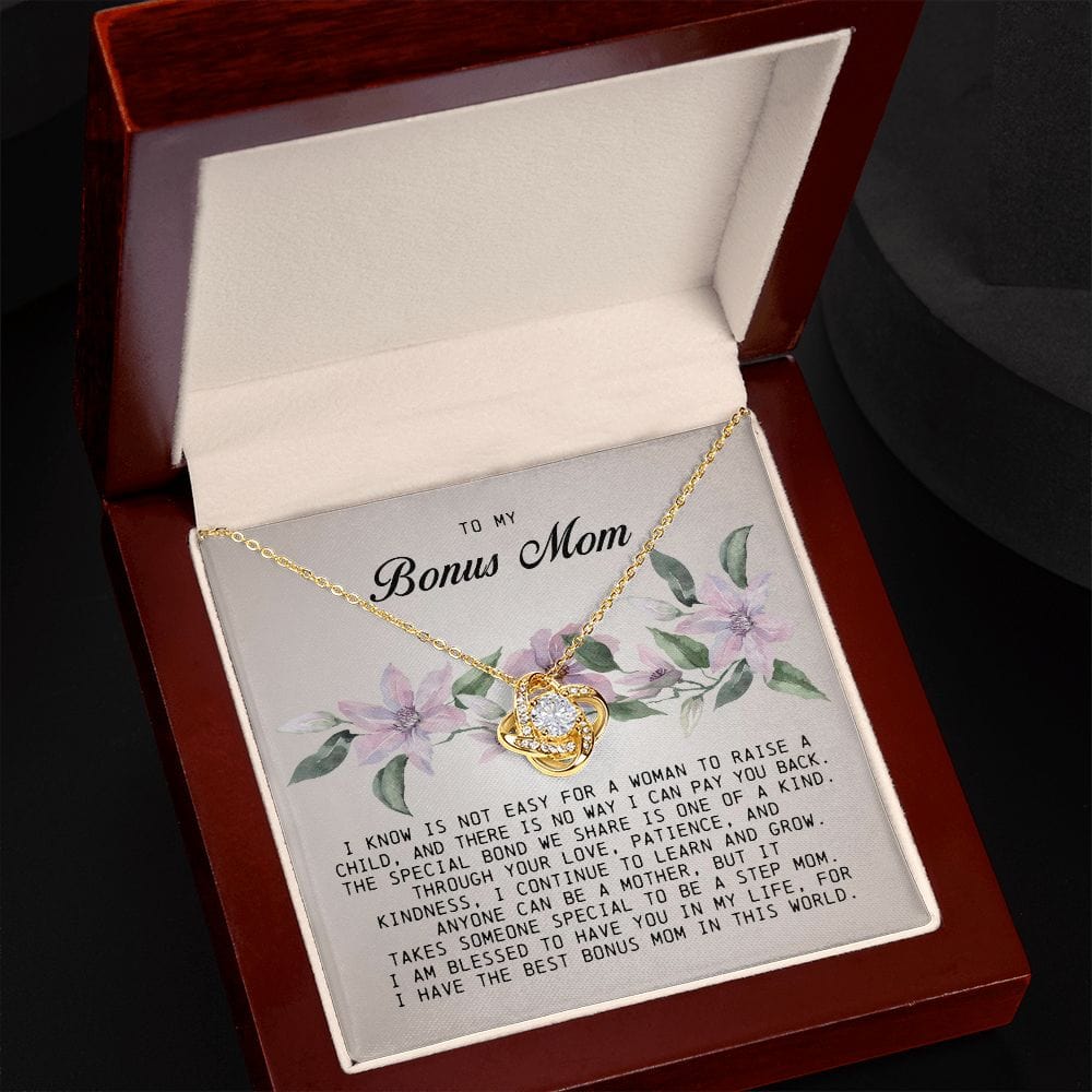 To My Bonus Mom, Love Knot Necklace