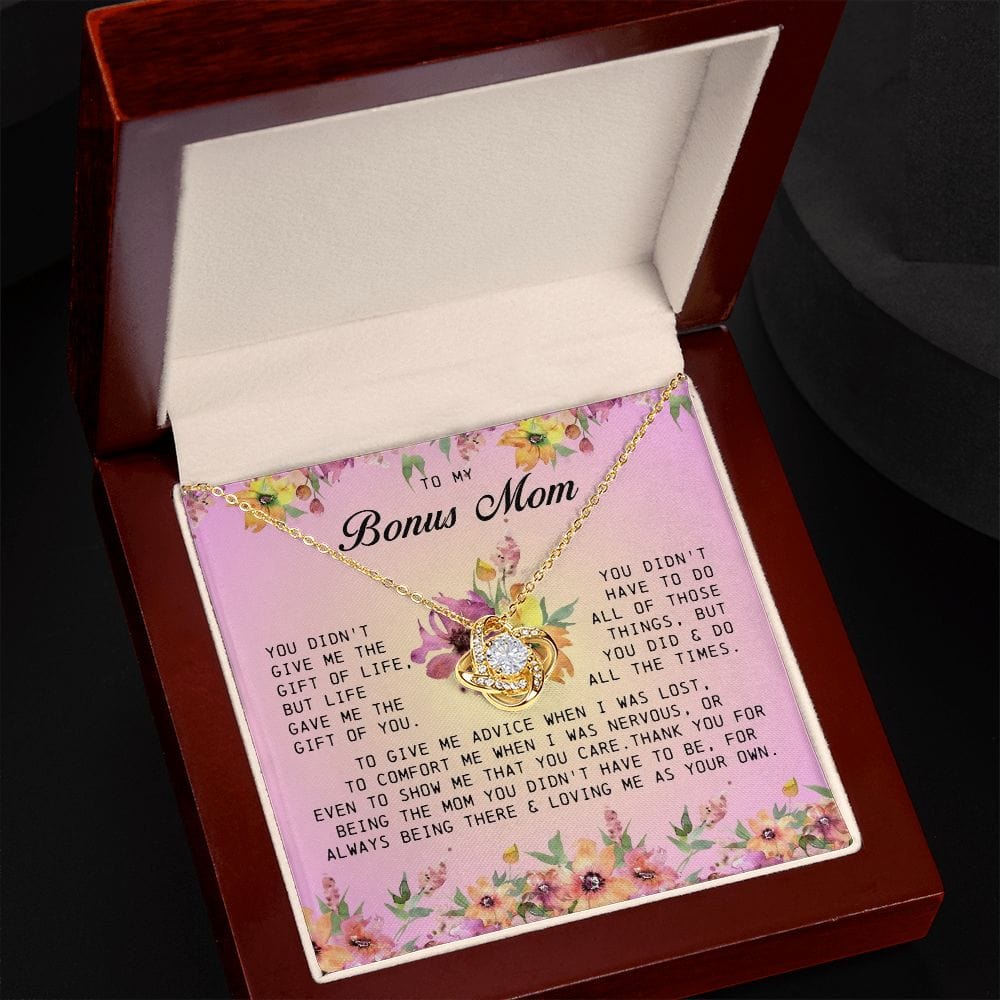 To My Bonus Mom, Love Knot Necklace