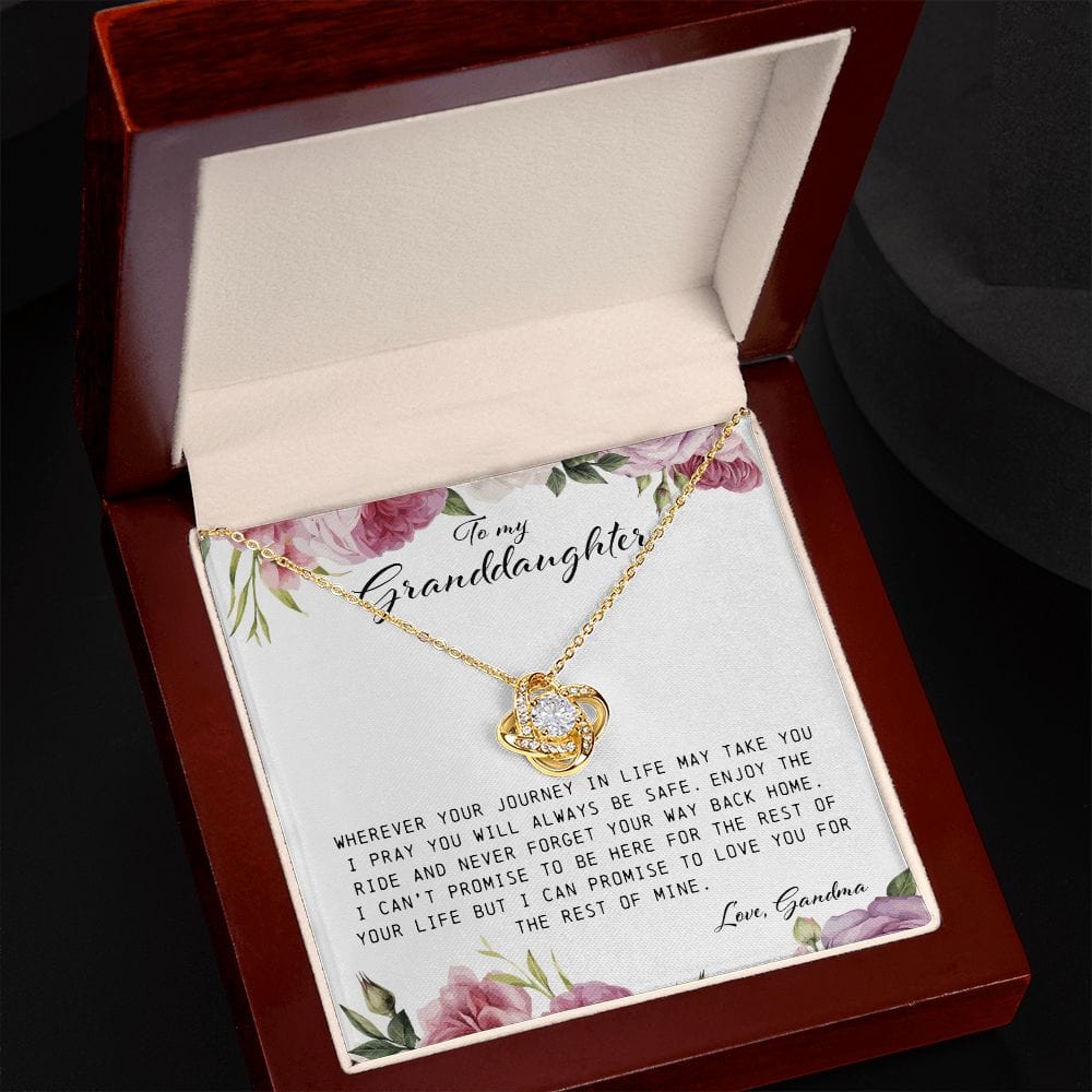 To My Granddaughter, Love Knot Necklace