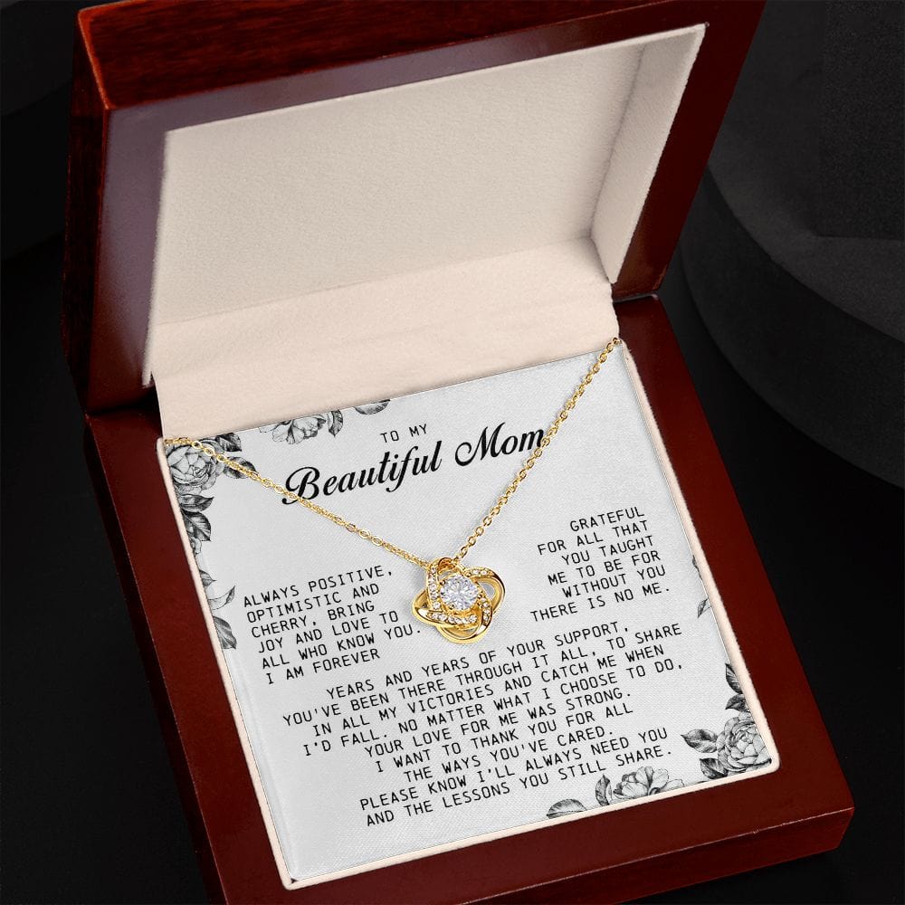 To My Beautiful Mom Love Knot Necklace