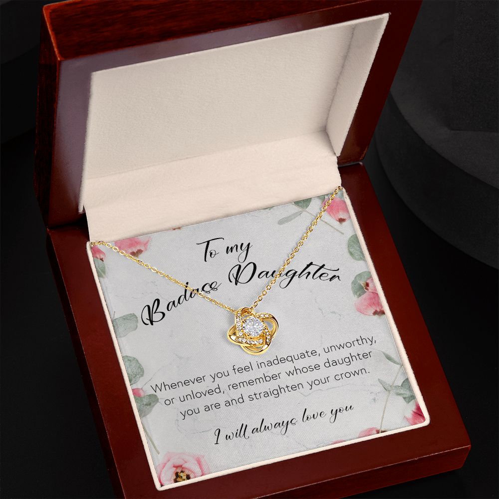 To My Badass Daughter, Love Knot Necklace