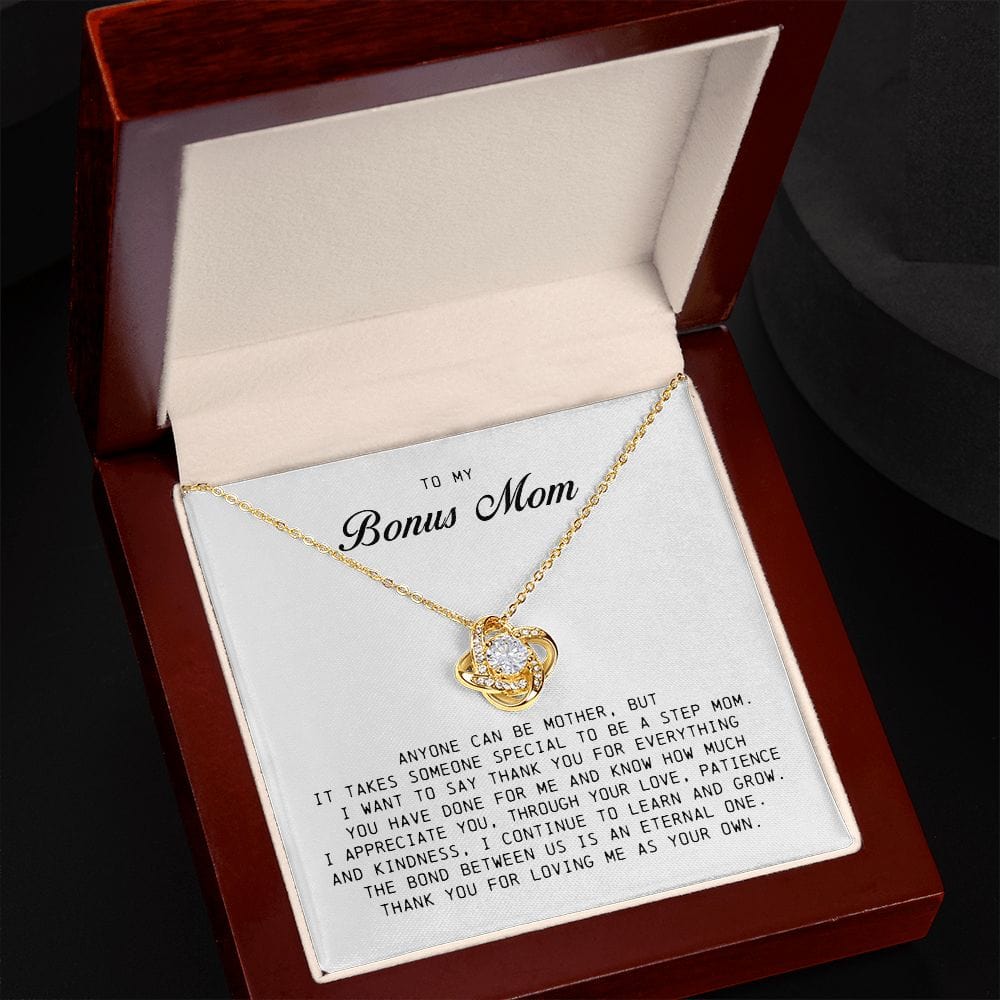 To My Bonus Mom, Love Knot Necklace
