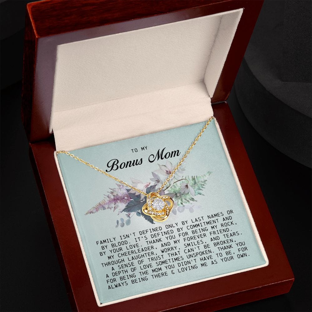To My Bonus Mom, Love Knot Necklace