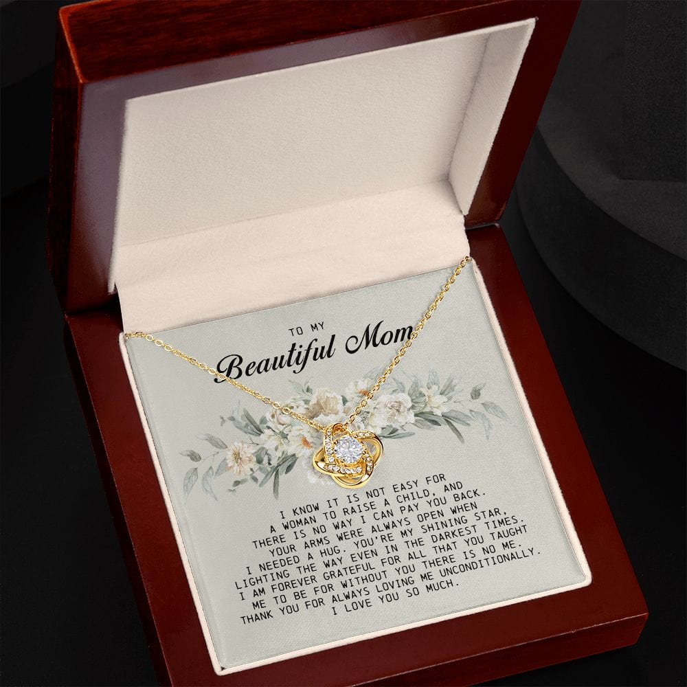 To My Beautiful Mom, Love Knot Necklace