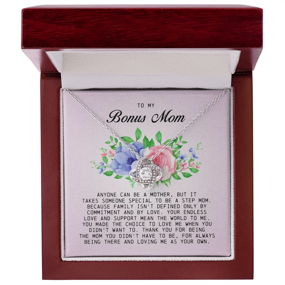 To My Bonus Mom, Love Knot Necklace