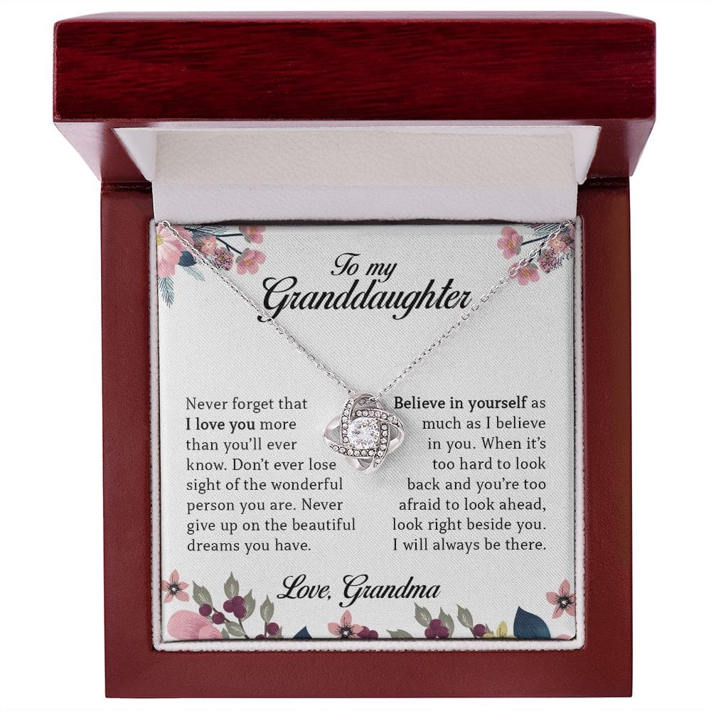 To My Granddaughter, Love Knot Necklace