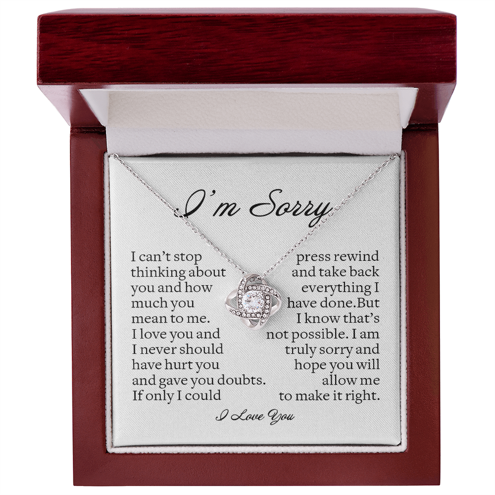 Apology Gift for Her, Love Knot Necklace