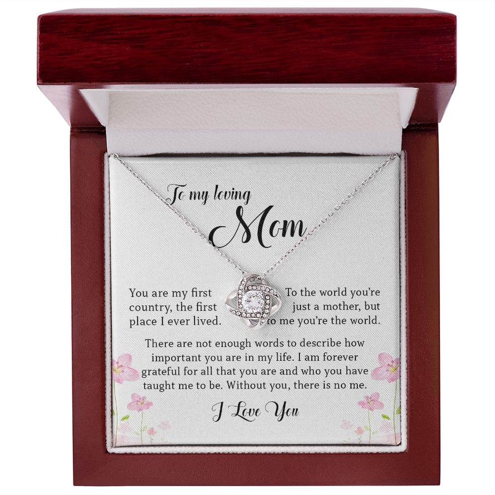 To My Loving Mom, Love Knot Necklace