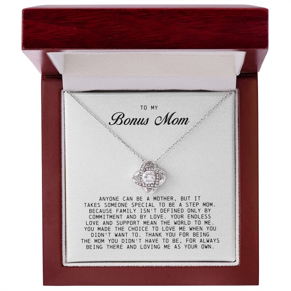 To My Bonus Mom, Love Knot Necklace