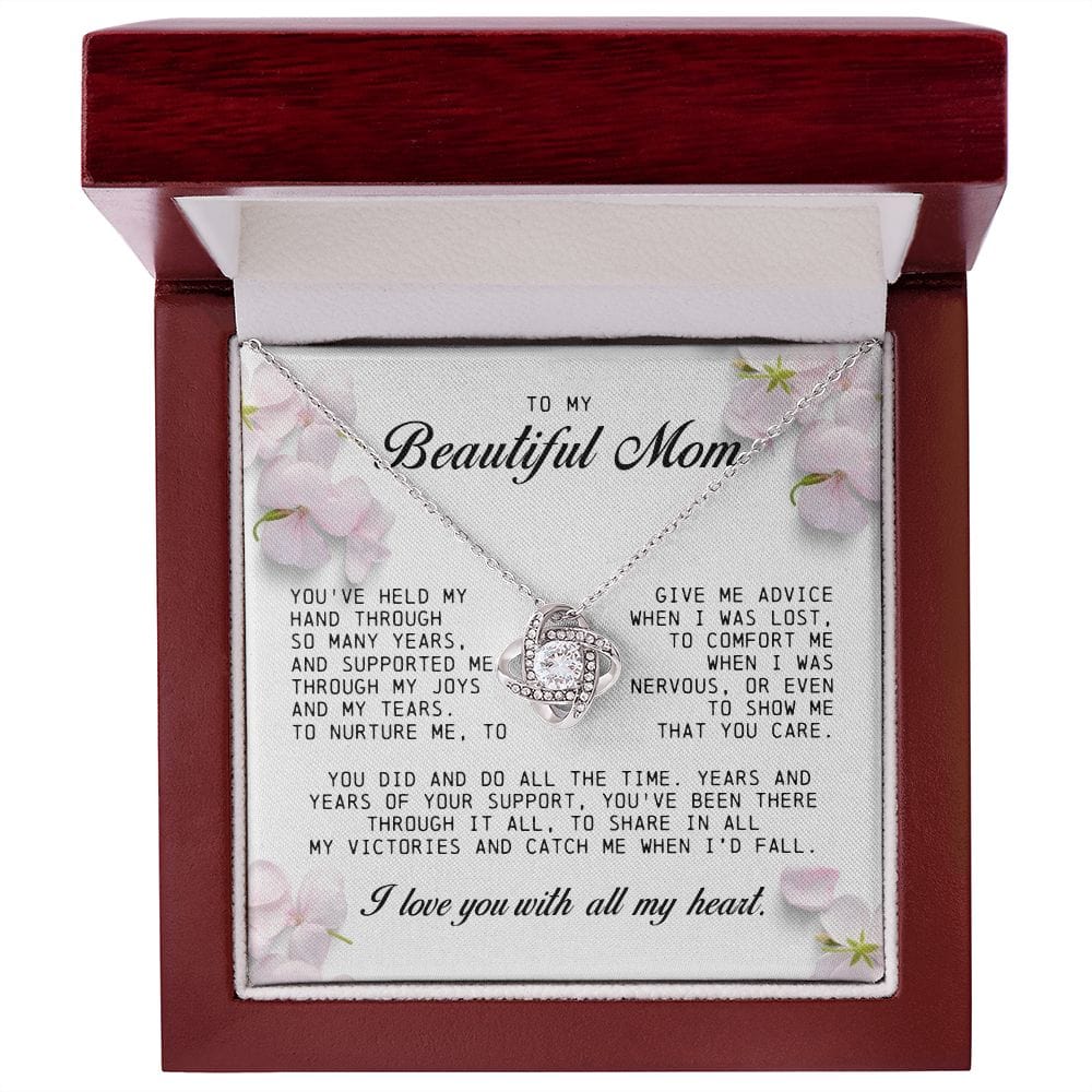 To my Beautiful Mom, Mother's Day Gift, Love Knot Necklace