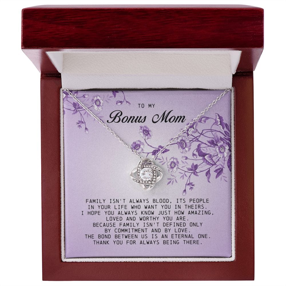 To My Bonus Mom, Love Knot Necklace