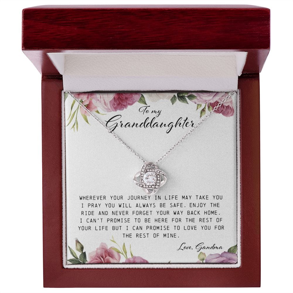 To My Granddaughter, Love Knot Necklace