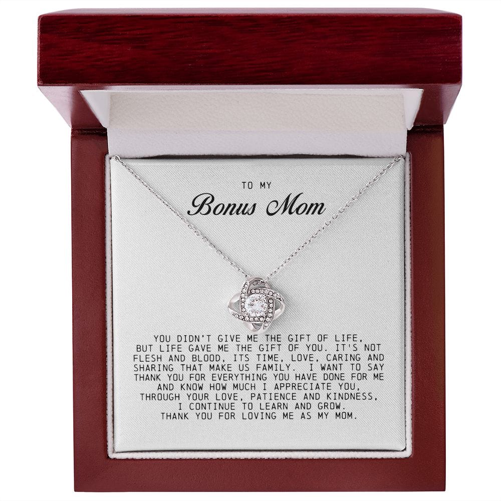 To My Bonus Mom, Love Knot Necklace