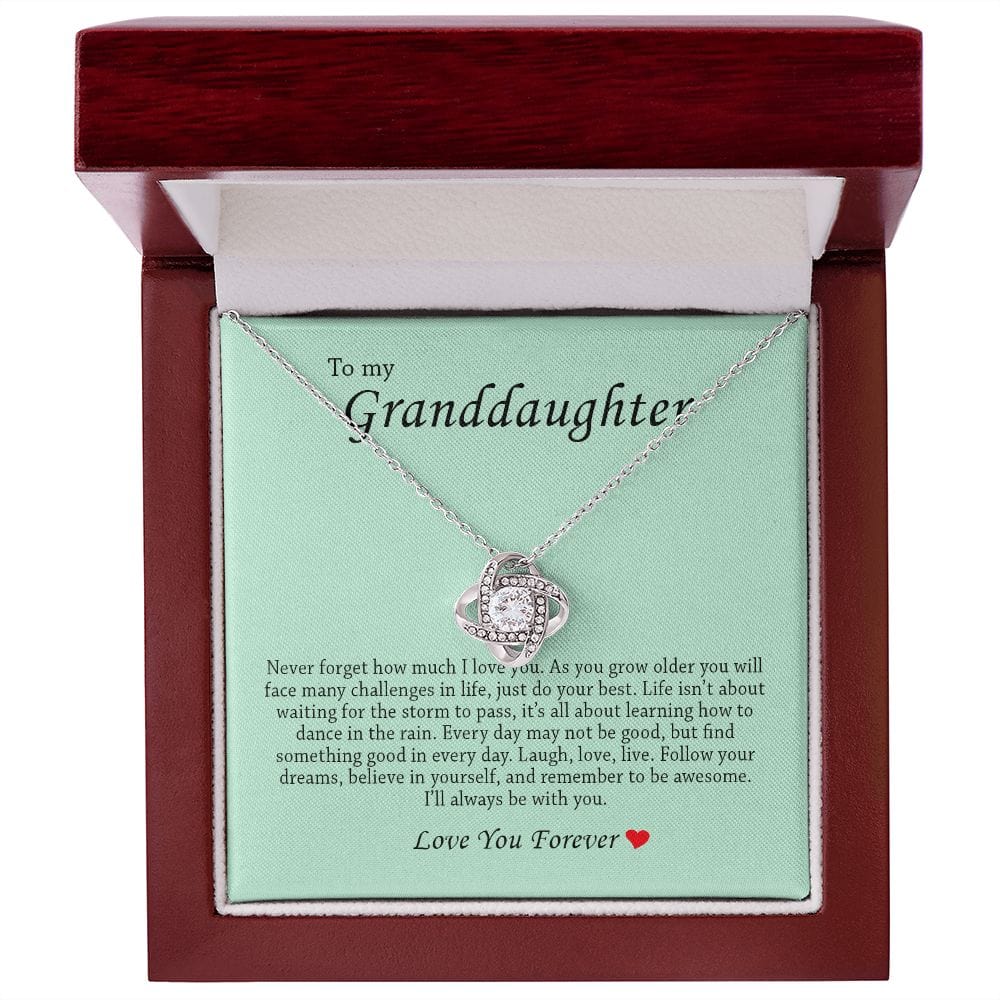 To My Granddaughter, Love Knot Necklace