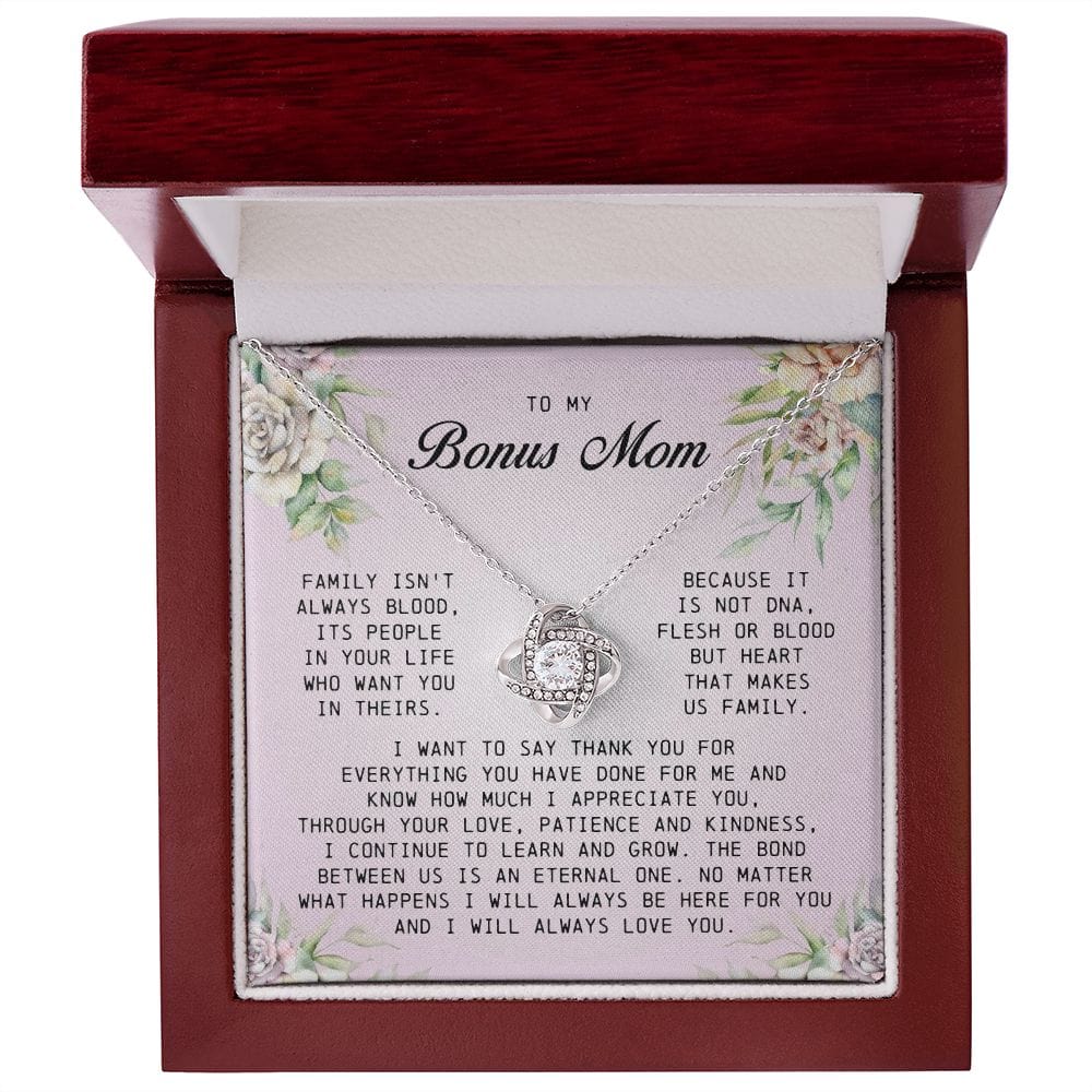 To My Bonus Mom, Love Knot Necklace